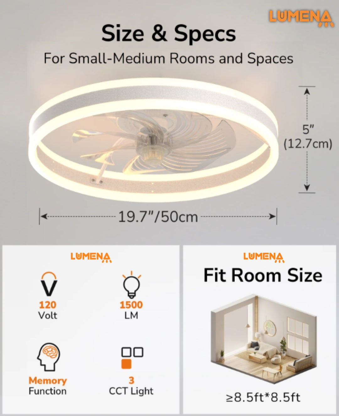 Lumena™ Smart Fan Chandelier